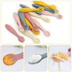 3PCS Baby Learning Spoon Set Soft Feeding Spoons for Toddlers