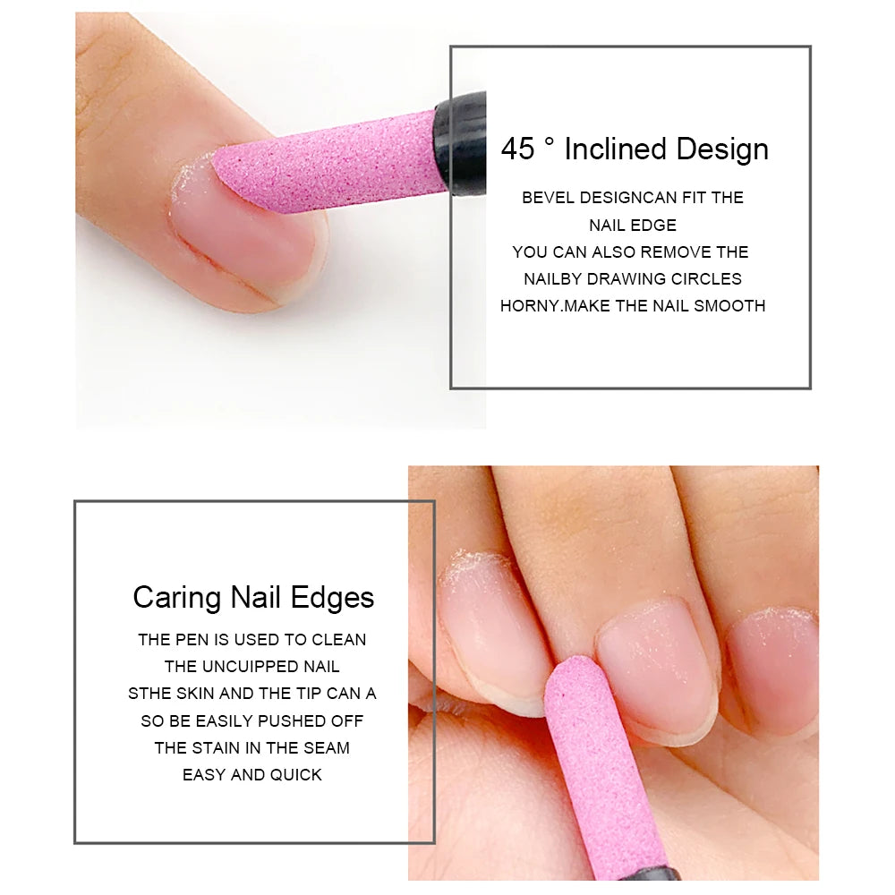 Quartz Stone Nail File Rod Cuticle & Dead Skin Remover Manicure Tool