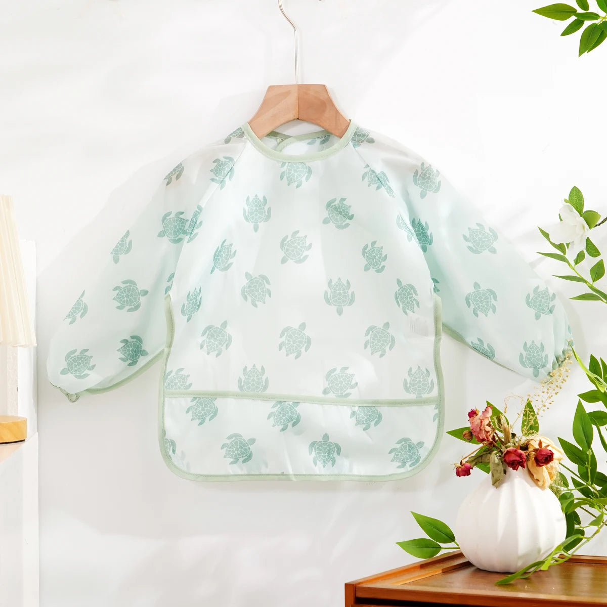 Waterproof Baby Bib Long Sleeve Apron for Feeding & Drawing