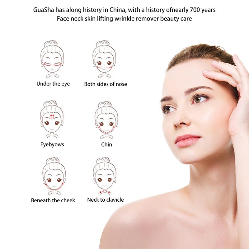 Natural Stone Gua Sha Face Scraping Jade Skin Firming Roller