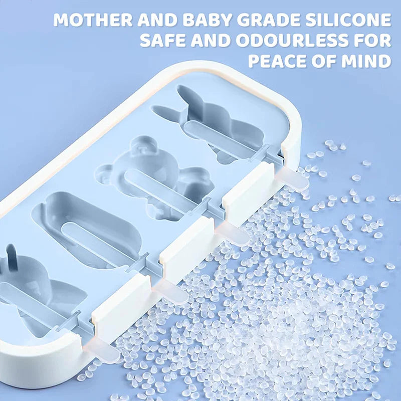 Kids Silicone Popsicle Molds – BPA Free Mini Ice Cream Maker Set Secondary image