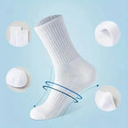 5/10/20 Pairs Solid Crew Socks Breathable Sweat-Absorbing All Season