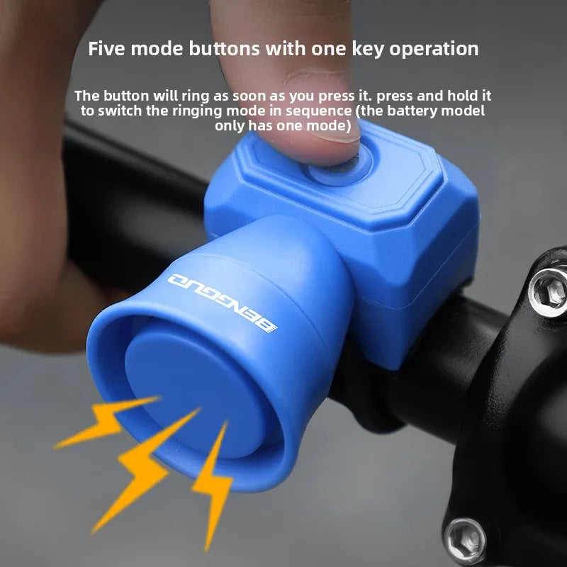 Electric Bike Horn Bell USB Charging Waterproof Bicycle Alarm