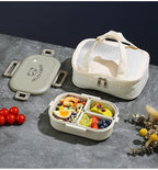 WORTHBUY 800ML Lunch Box Removable 3 Compartment Microwave Bento Box