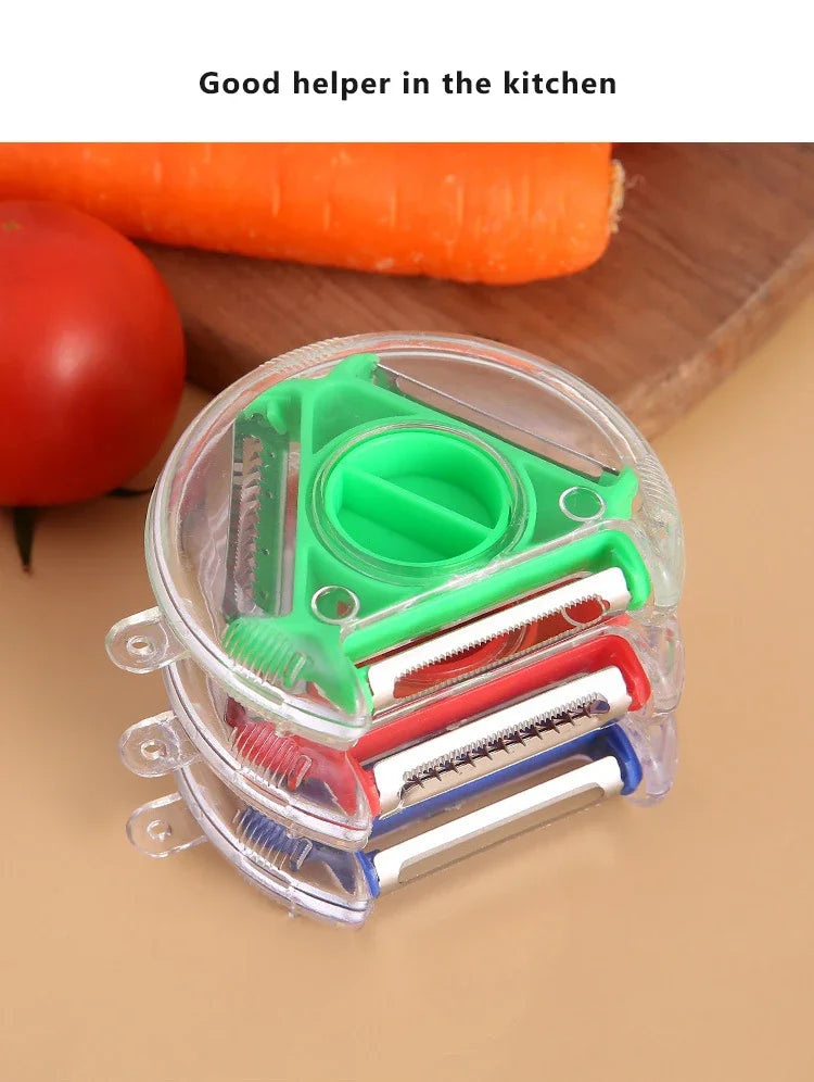 3 in 1 Fruit & Vegetable Peeler – Stainless Steel Multifunction Kitchen Tool