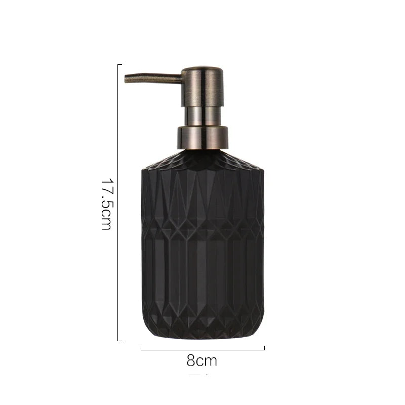 400ML Clear Glass Soap Dispenser Refillable Hand Wash & Sanitizer Bottle