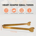 Small Gold Serving Tongs – Stainless Steel Mini Buffet & Appetizer Tongs