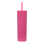 Double Wall Skinny Tumbler 473ml/480ml Cup with Straw & Lid