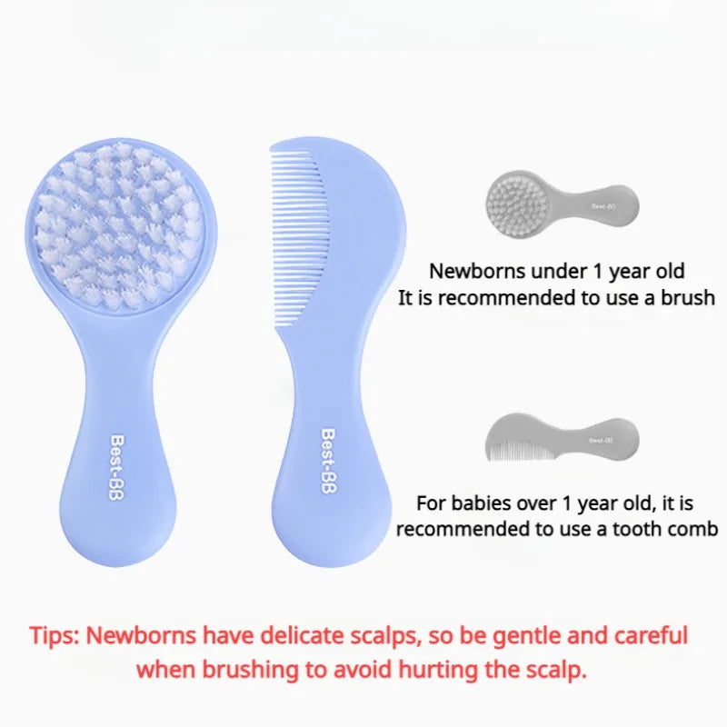 Baby Comb & Brush Set Soft Bristle Hair Brush for Newborns