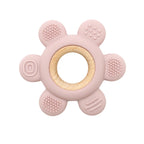 Baby Wooden Flower Teether Food Grade Silicone Toy