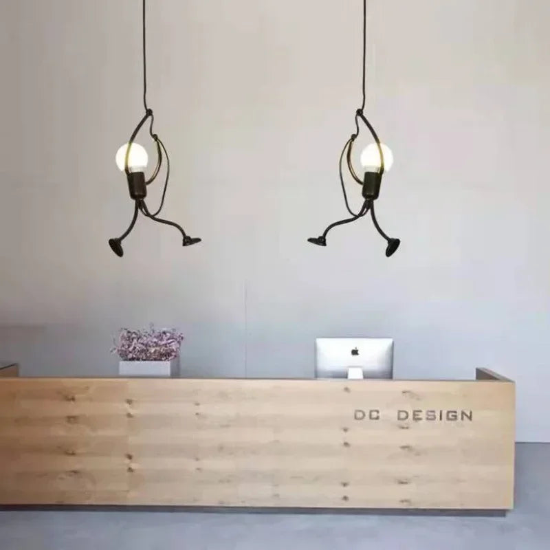 Modern Iron Man Pendant Light for Home & Café Décor