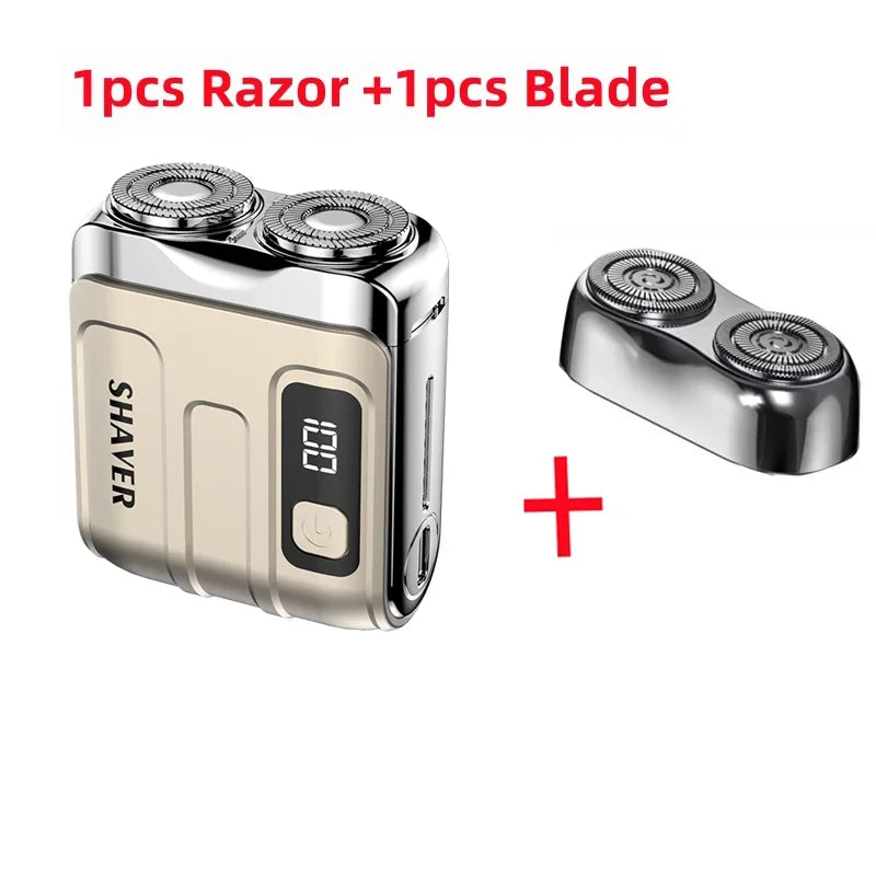 Mini Electric Shaver Cordless Dual Blade USB Recharge Beard Trimmer Tool