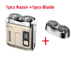 Mini Electric Shaver Cordless Dual Blade USB Recharge Beard Trimmer Tool