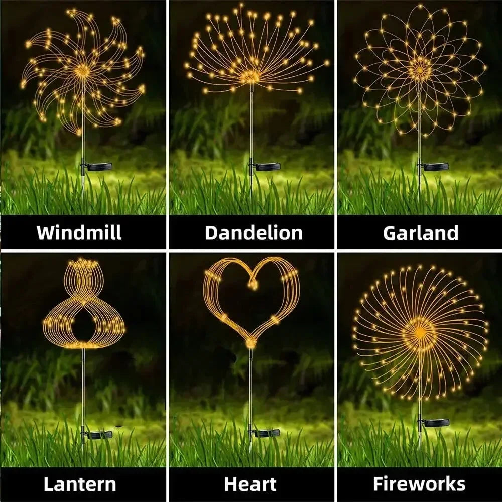Solar Firework Dandelion Lights for Garden & Lawn Decor