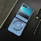 Magnetic Luxury Woven Leather Case for Motorola Razr 70 60 50 Ultra