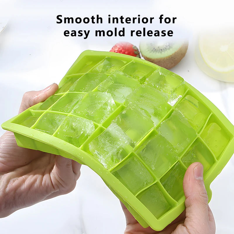 Large Silicone Ice Cube Tray Jumbo Square Ice Maker Mold (4–24 Grid)