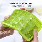 Large Silicone Ice Cube Tray Jumbo Square Ice Maker Mold (4–24 Grid)