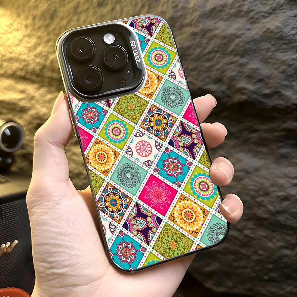 Iridescent Mandala TPU Case for iPhone 17 16 15 14 13 12 Pro Max Cover