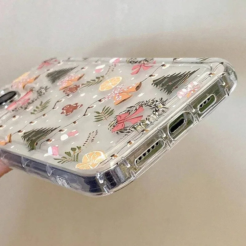 Christmas Clear Case for iPhone 16 15 14 13 12 11 Pro Max