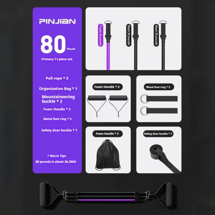 Pull Rope Resistance Bands Set Chest Expander Home Workout Gym