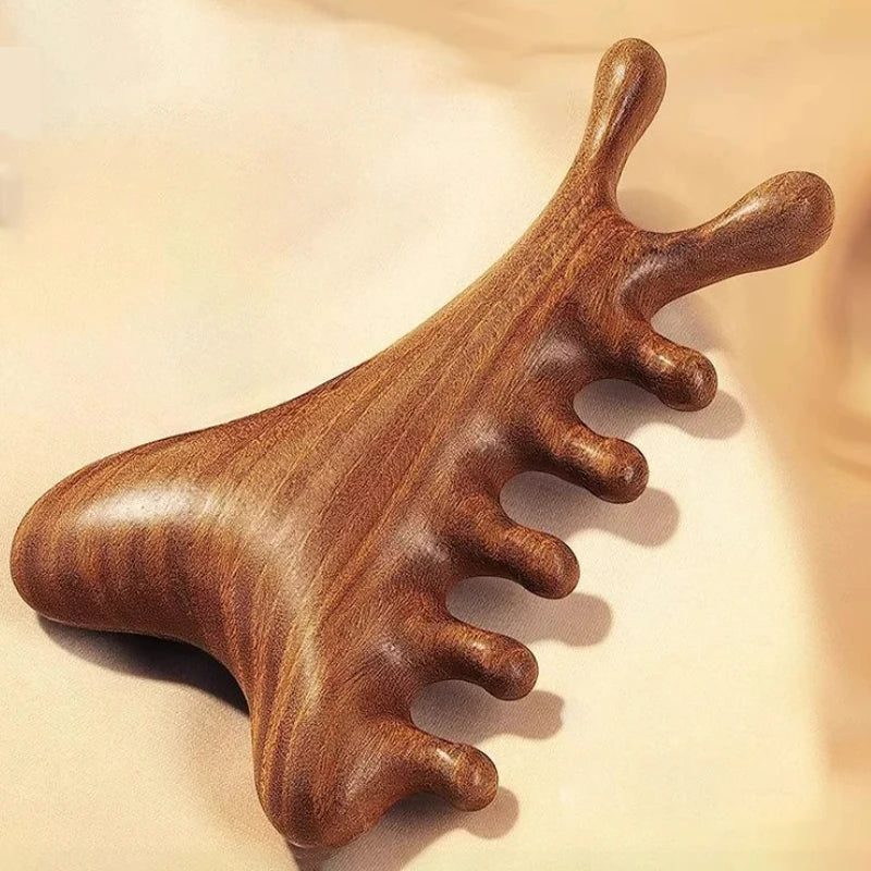 4-in-1 Sandalwood Massage Comb UK Scalp, Face & Body Massager