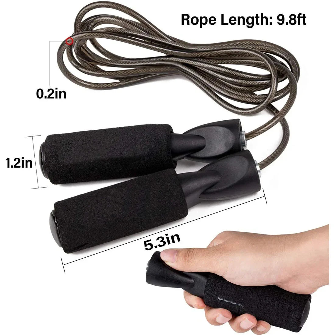 Steel Wire Jump Rope Adjustable Speed Skipping Rope Fitness Workout Secondary image