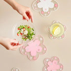 Kawaii Pink Sakura Silicone Coasters Blossom Cup Mats Home Décor Gift
