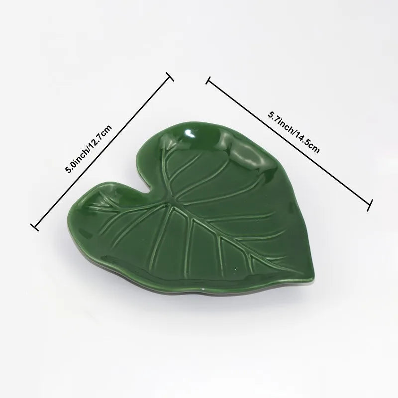 Ceramic Leaf Spoon Rest Kitchen Utensil Holder