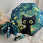Buy Cute Cat Cartoon Automatic Folding Umbrella UV Sun & Rain