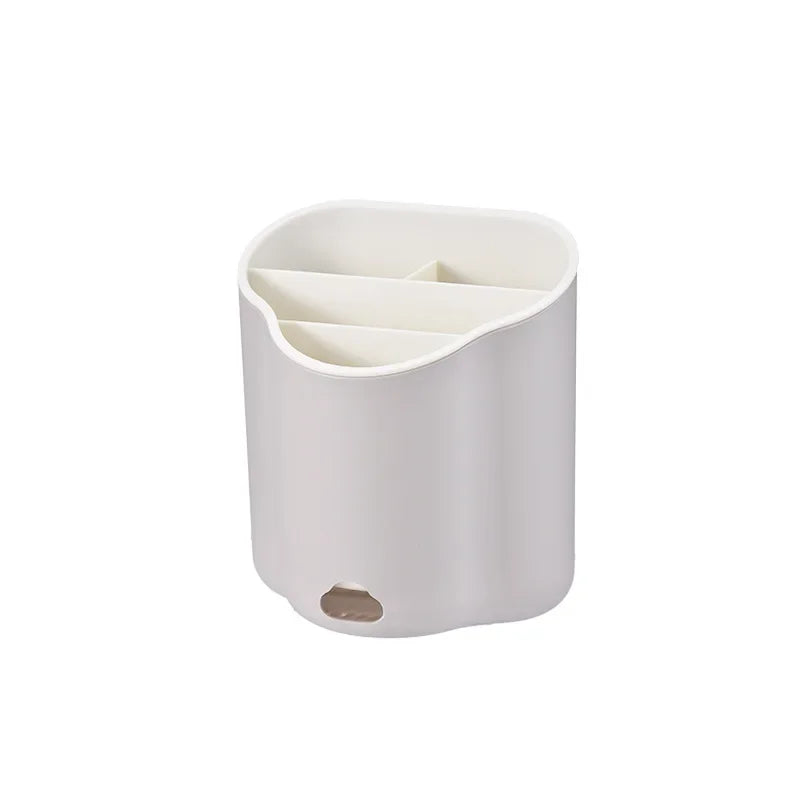 Double Layer Cutlery Holder Drain Rack Organizer