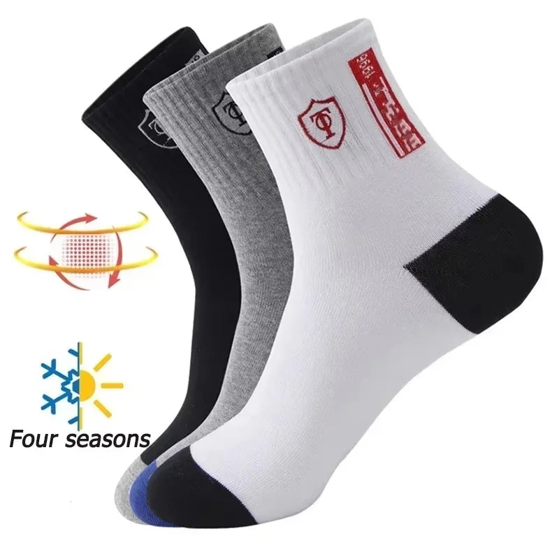 10 Pairs Men's Bamboo Fiber Socks Breathable Cotton Sports & Business Sox