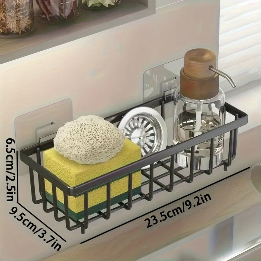 Kitchen Sink Organizer No-Drill Sponge & Brush Storage Rack