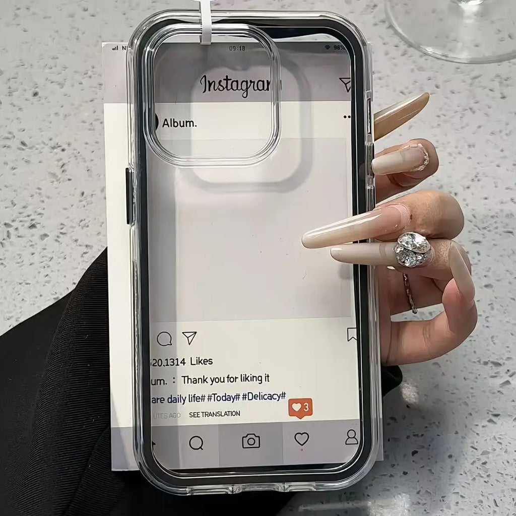 Candy Color Frame Clear Case for iPhone 11 12 13 14 15 16 17 Pro Max