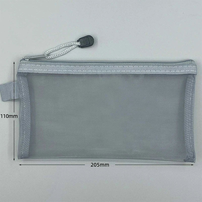 Clear Mesh Pencil Case Portable Standing Pen Holder Organizer