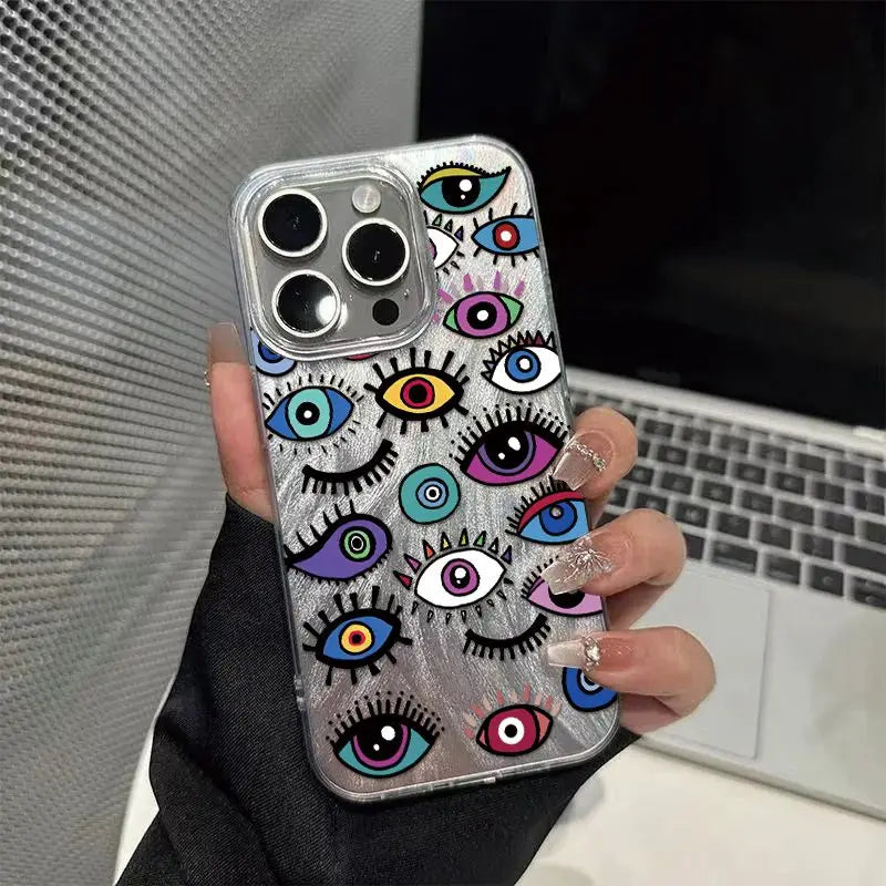 Aesthetic Love Painted Phone Case for iPhone 16 15 14 13 12 Pro Max