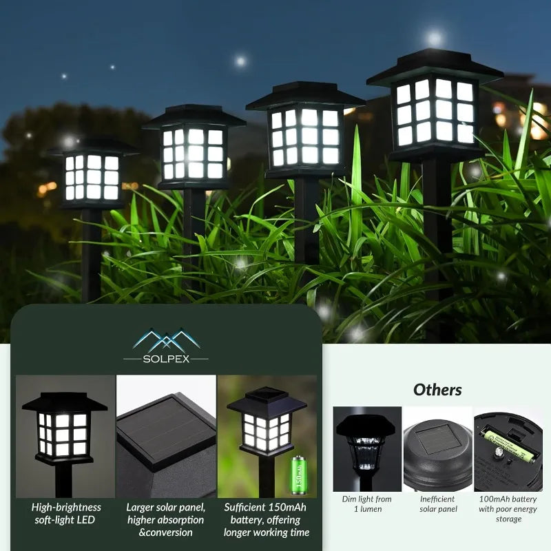 2 Pack Solar Pathway Lights