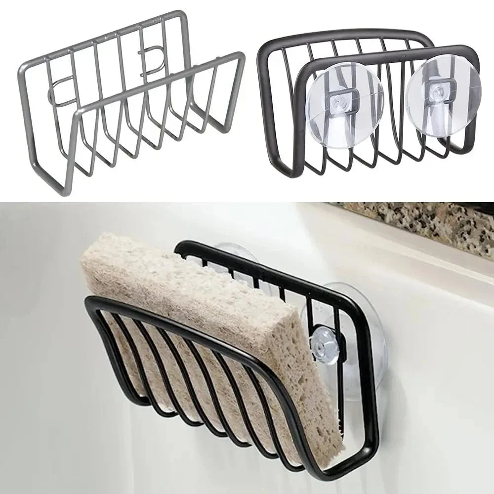 Stainless Steel Sponge Holder Suction Cup Kitchen Sink Caddy