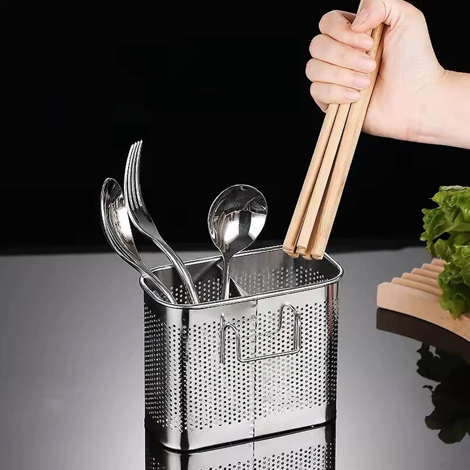 Wall Mounted Chopstick Holder Stainless Steel Main image
