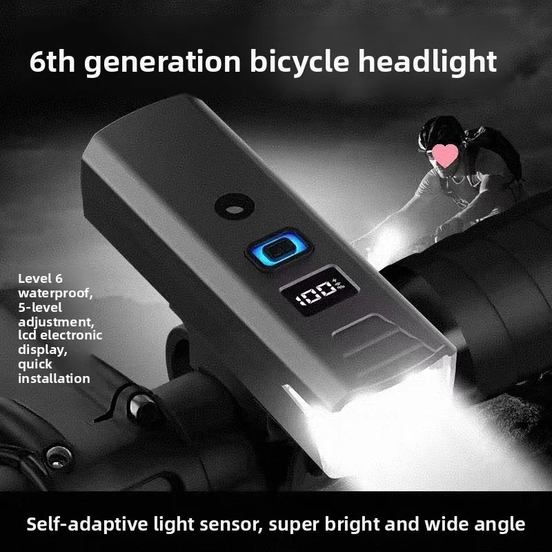 Type-C Rechargeable Bike Light with Digital Display