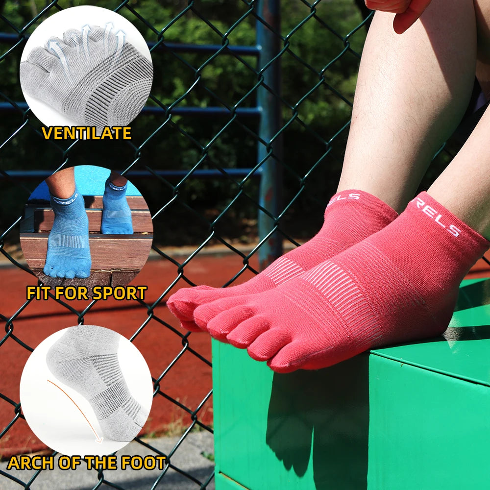 CoolMax Toe Socks Breathable Running Cycling Sweat Wicking Men