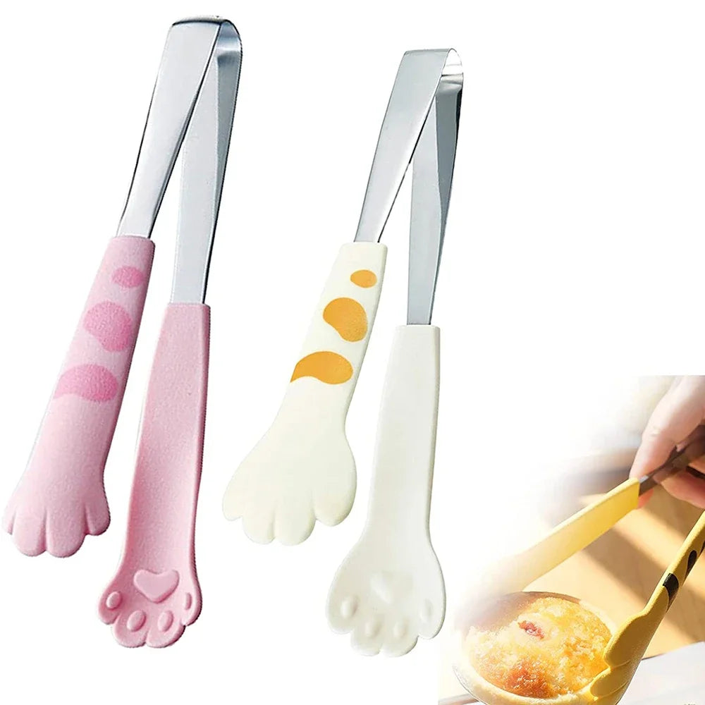 Japanese Cat Paw Tongs – Stainless Steel BBQ & Kitchen Food Clip Tool