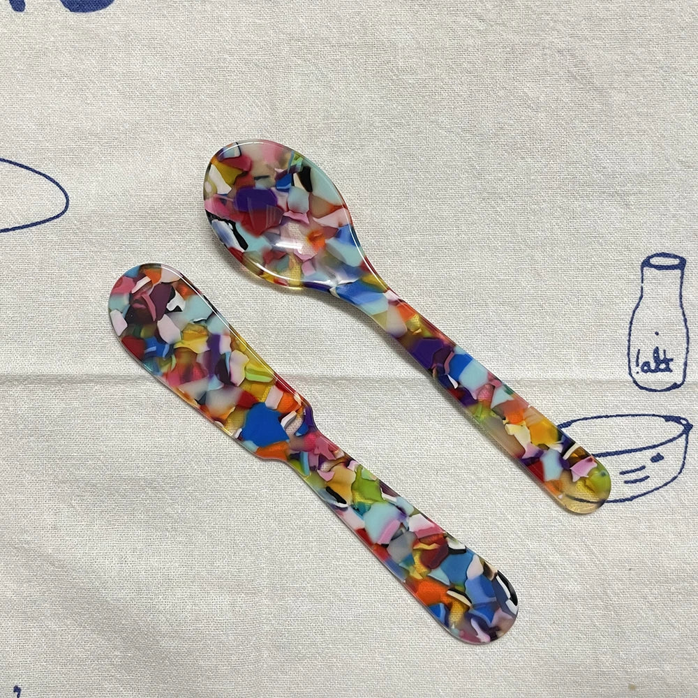 11CM Acrylic Ice Spoon – Colorful Coffee, Caviar & Dessert Stir Spoon