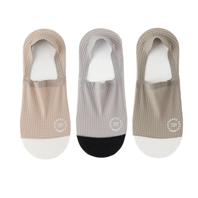 Men Invisible Socks 3Pairs Breathable No Show Mesh Casual