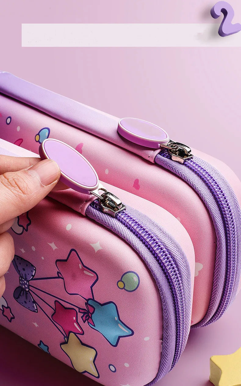 3D Unicorn Pencil Case Cute EVA Cartoon Stationery Box for Girls