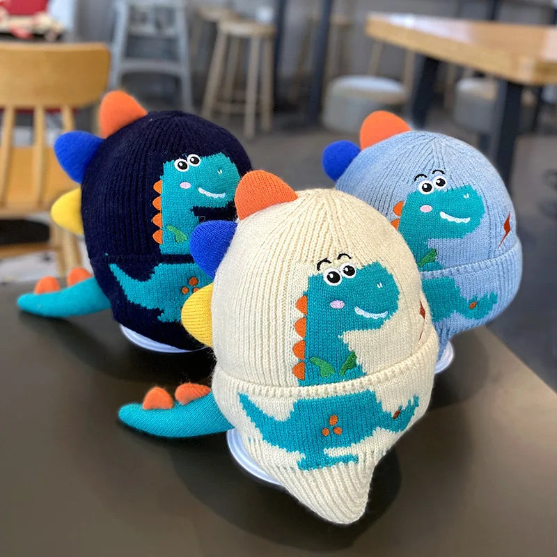3D Dinosaur Kids Winter Hat Warm Ear Protection Beanie