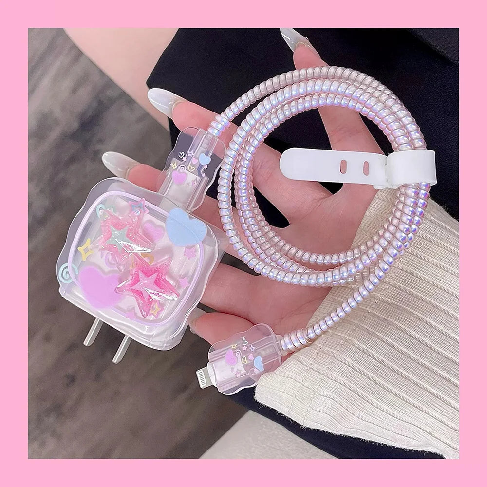 3D Pink Flower iPhone Charger Cover 18W/20W