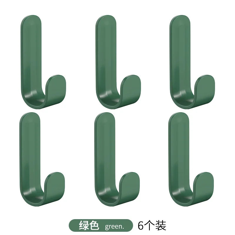 J-Shaped Adhesive Wall Hook No-Drill Coat & Kitchen Hook