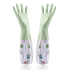 Women's Waterproof Cleaning Gloves Kitchen Rubber Gloves