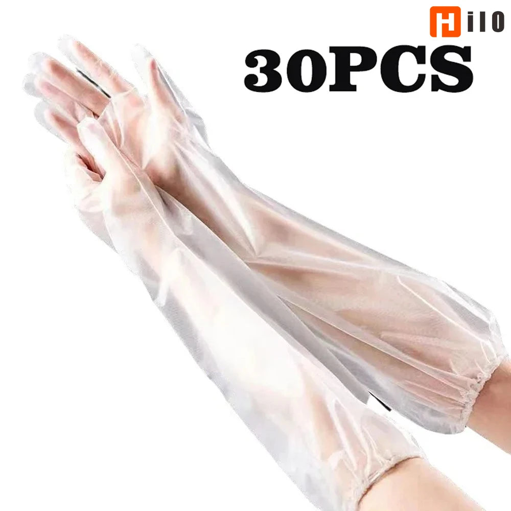 Disposable Long Arm Gloves Waterproof CPE Gloves