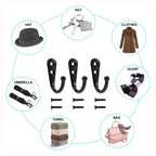 Alloy Wall Hooks with Screws Coat, Towel & Bag Hanging Hooks